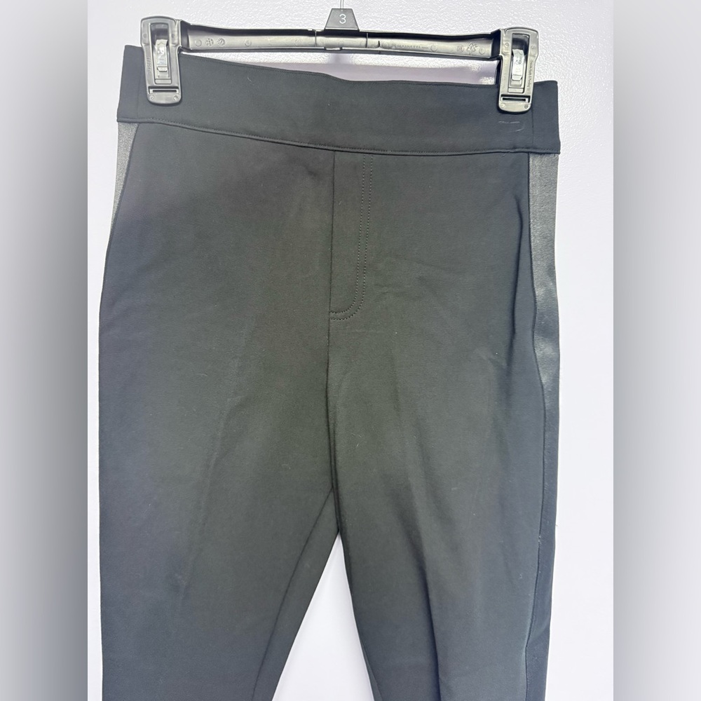 SPANX Women’s Black pull on ponte tux satin side stripe Ankle Pants S - Picture 6 of 15